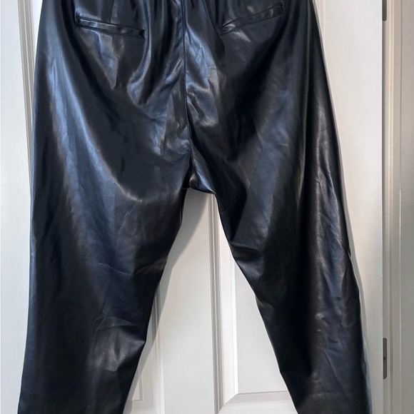 Zara Barrel Style Faux Leather Joggers - Picture 3 of 3